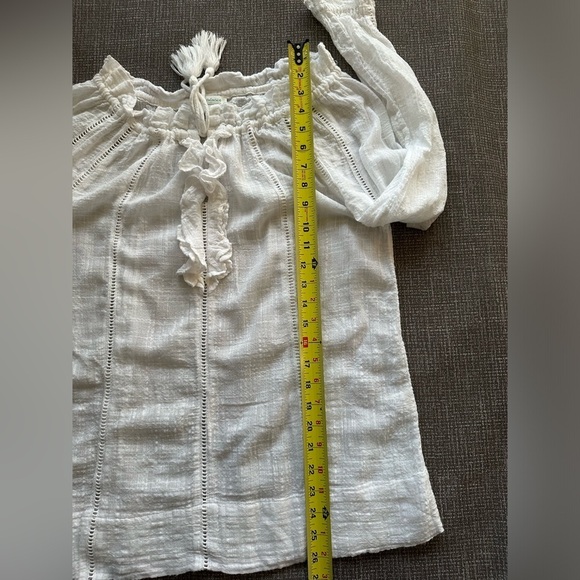 Sundance Linen Blend Ruffle Neck Blouse in size XS - Picture 9 of 9